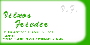 vilmos frieder business card